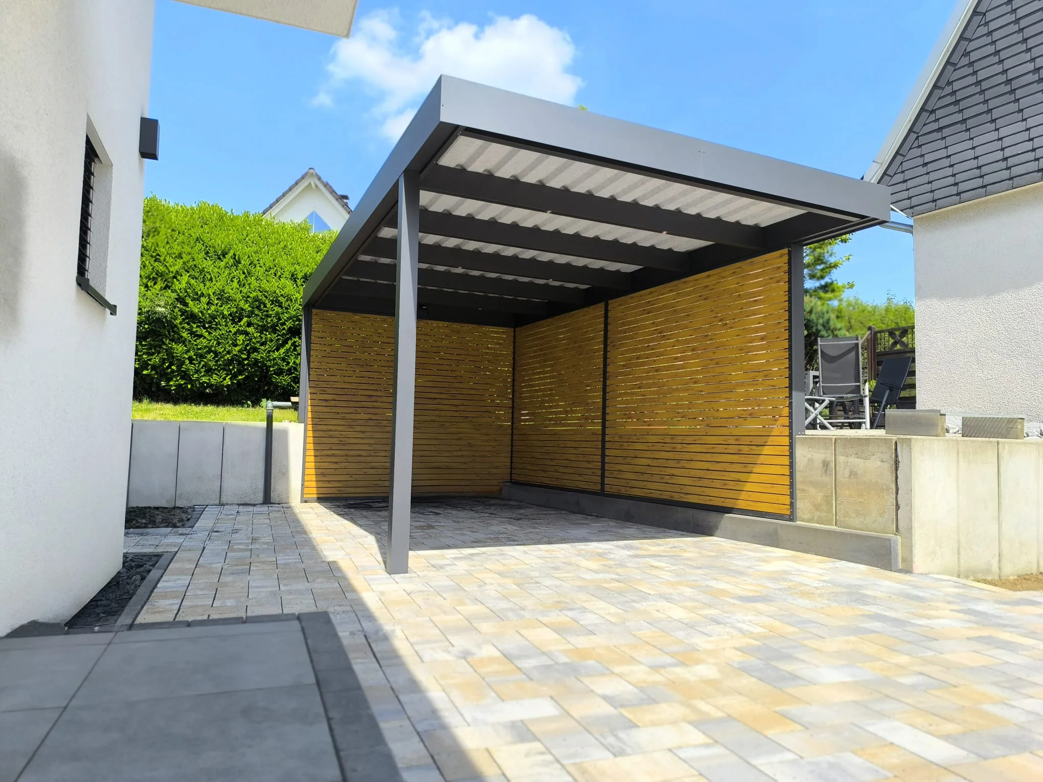 Einzelcarport Aluminium Seitenwand Warmton Leverkusen