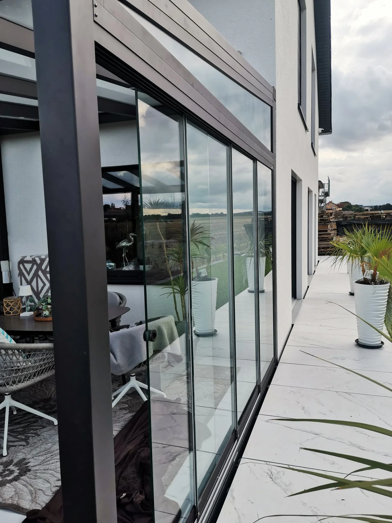 Detail Glasschiebesystem Aluminium-Profil – Leverkusen